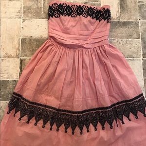 Strapless hand woven dress