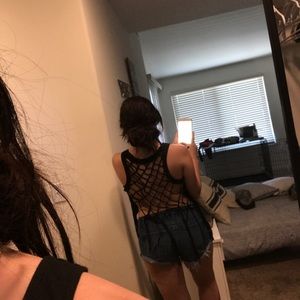 Black Crop Top Knotted