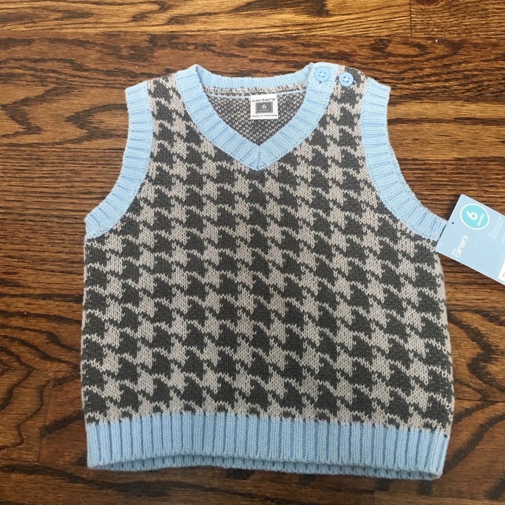 NWT 6 month Carters boy sweater vest.