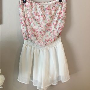 White Floral Romper