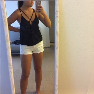 AE soft & sexy strappy black tank top
