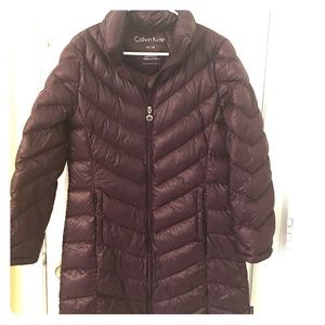 Calvin Klein plum colored down jacket size Medium