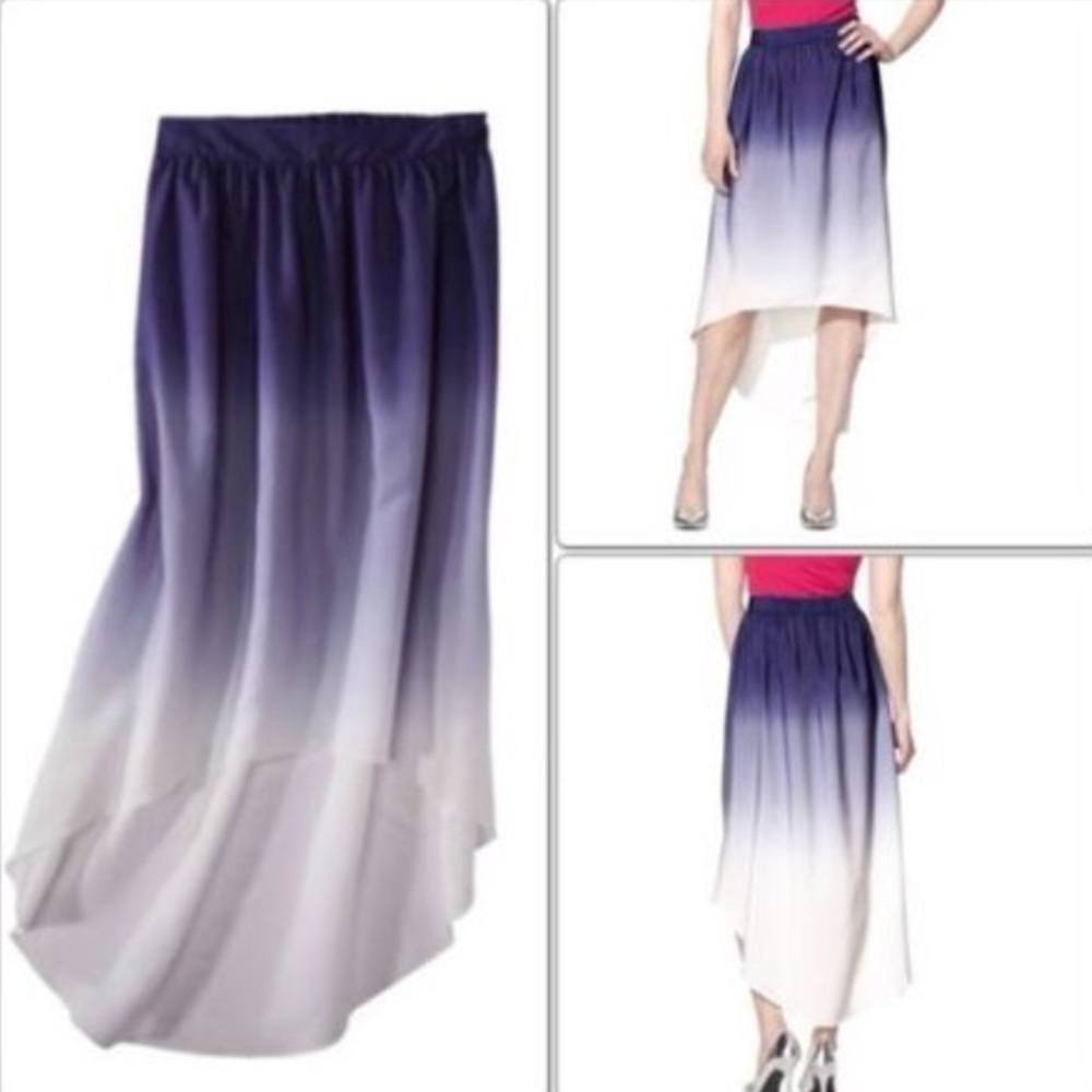 Mossimo Navy Blue High Low Dip Dye Maxi Skirt