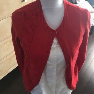 Tommy Hilfiger Ladies Red Cardigan Sweater
