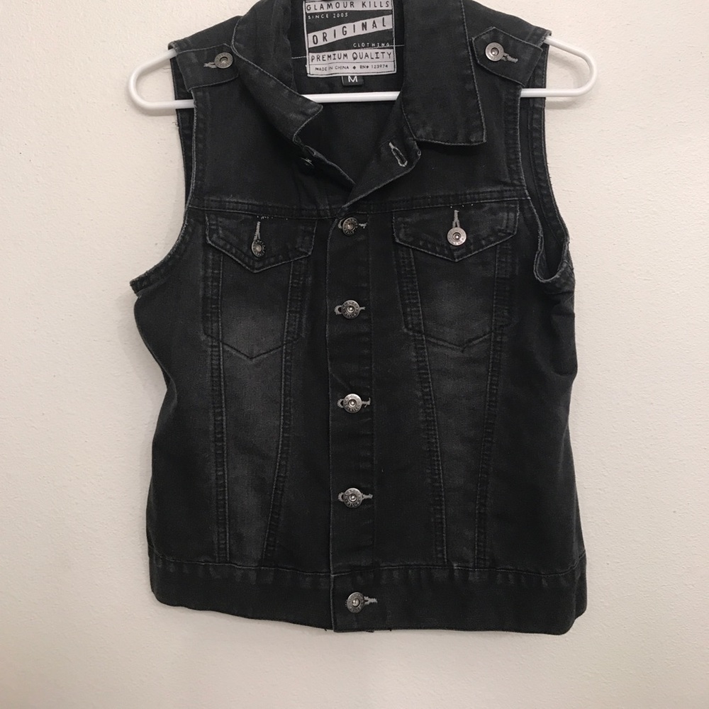 Black Denim Vest