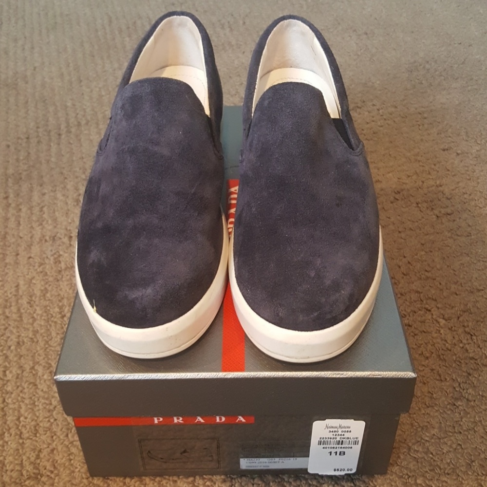 Prada  Slip On Suede Sneakers