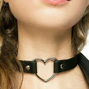 Jewelry - Black choker with silver heart.Choker and bracelet Jewelry - Black choker with silver heart.Choker and bracelet