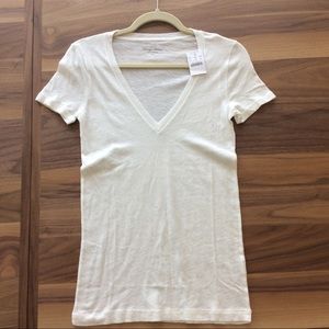 NWT! J crew factory vintage Cotton Tee, White, XS