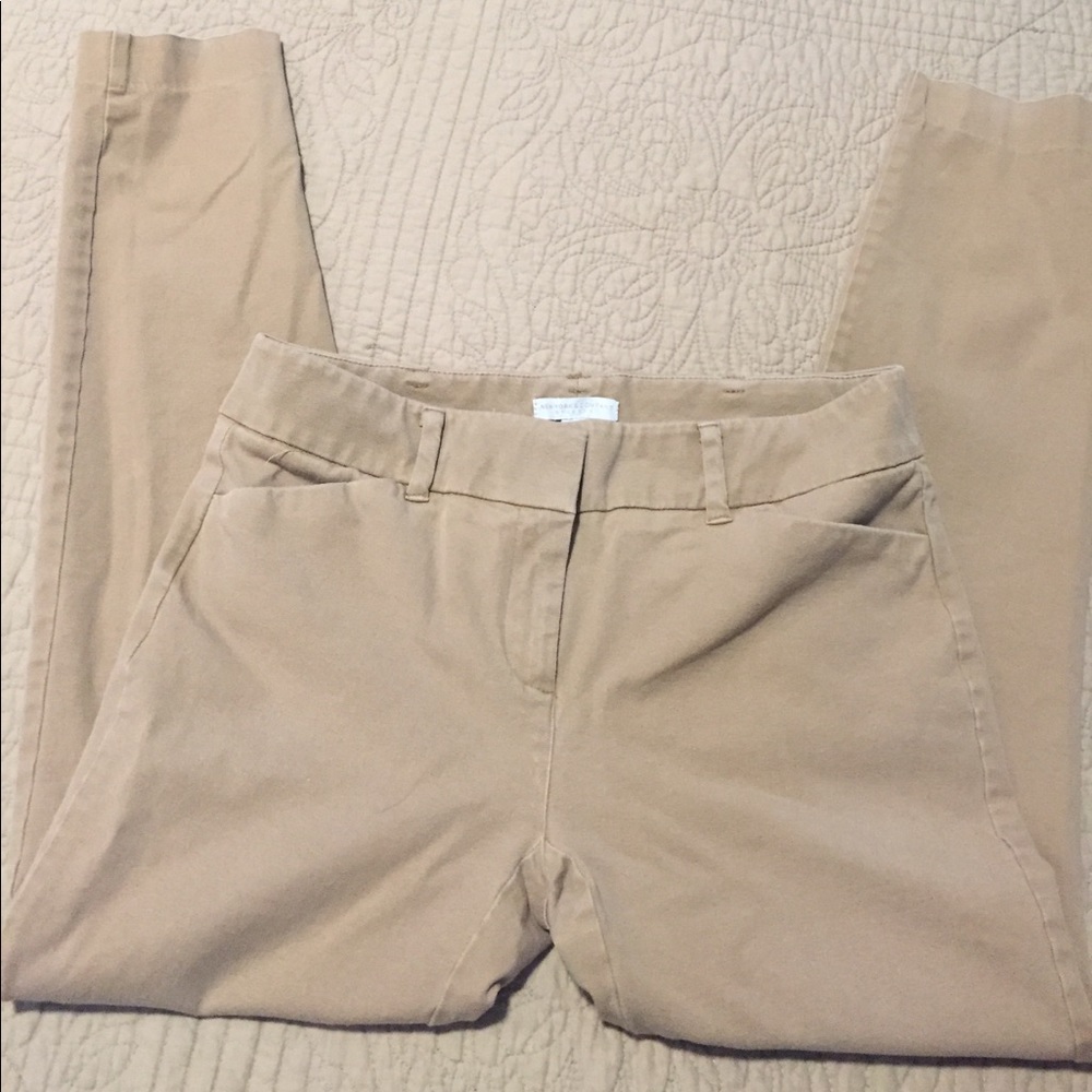 Skinny ankle khaki pants.