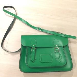 Cambridge Leather Satchel - Green 13"