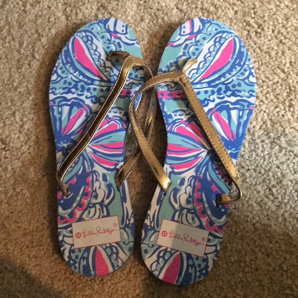 Lily Pulitzer Blue Flip Flops
