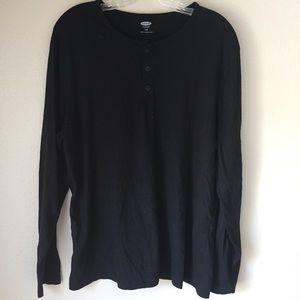 Black Thin Henley