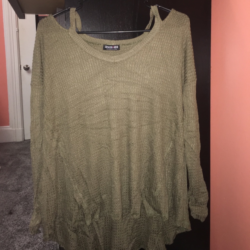 Long sleeved olive green shirt