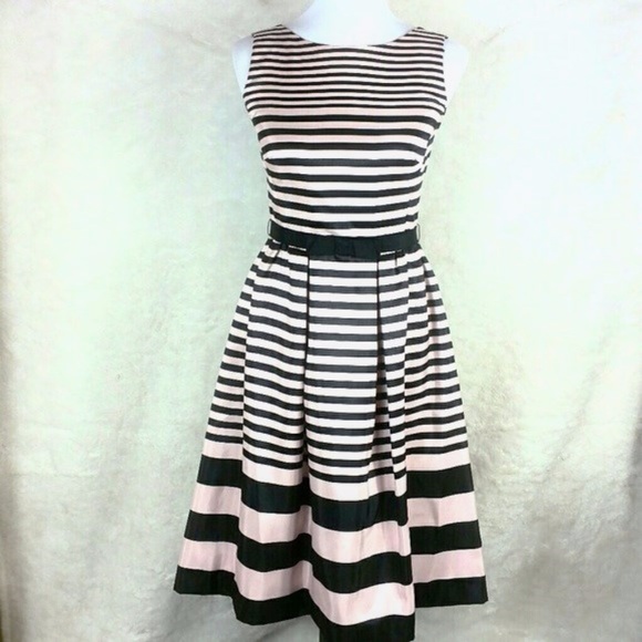 Taylor Dresses & Skirts - Taylor Pink and Black Striped Dress size 2