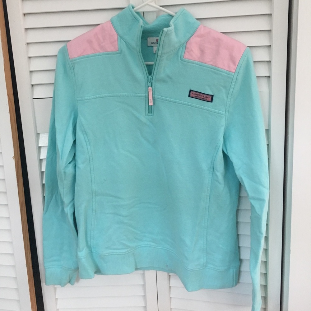 very good condition blue and pink sweater