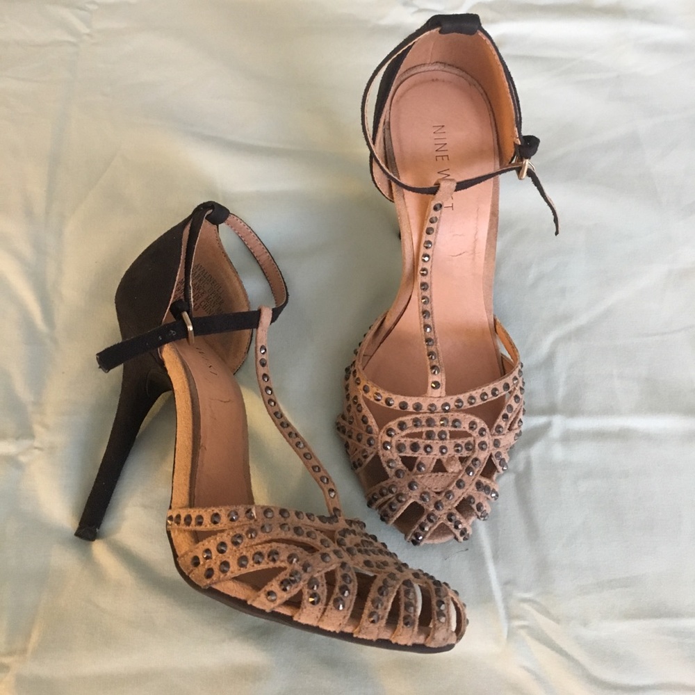 Nine West Suede T Strap Pumps