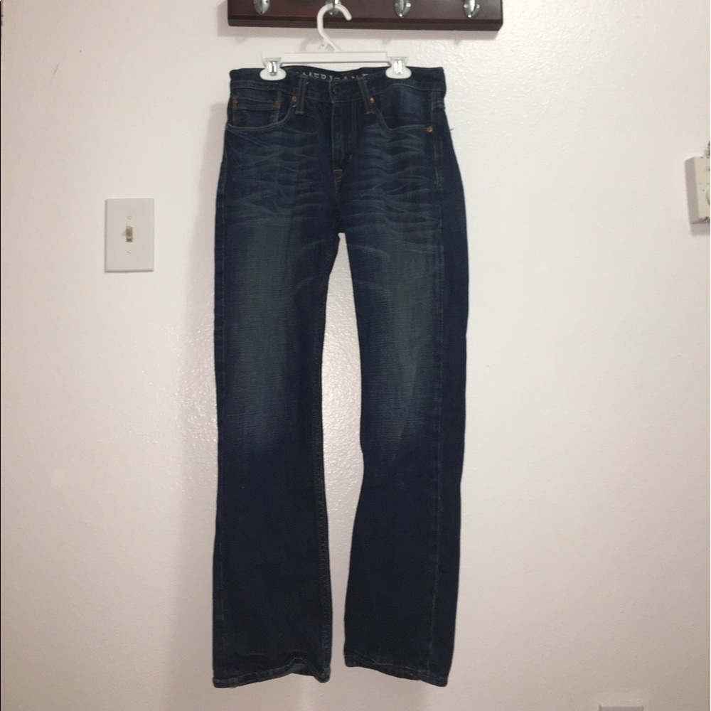 Men's Amer. Eagle Slim Straight Dark Washed Jeans