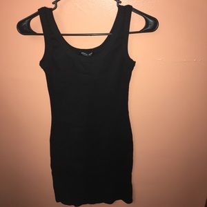Black ribbed mini dress