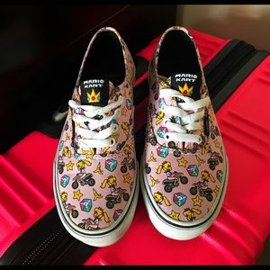 Nintendo Mario Cart Pink Game Over EUC Vans Shoes