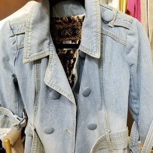 DENIM | Belted and waist length jacket