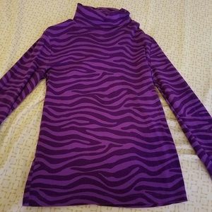 Never worn purple zebra turtle neck. 10/12