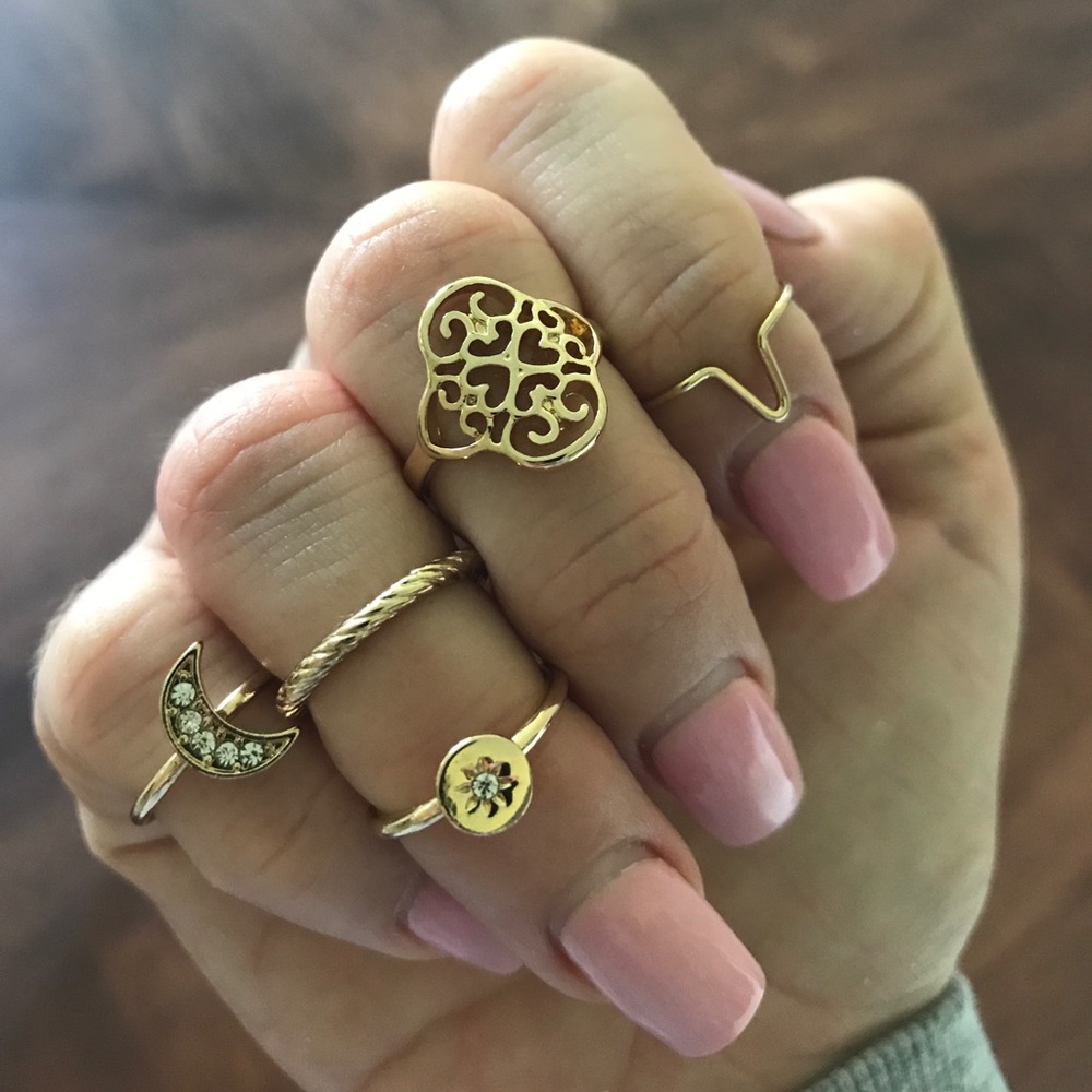 Gold Look Midi Rings