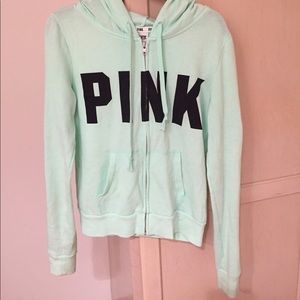 mint, Pink hoodie, size XS (but can fit a size S)