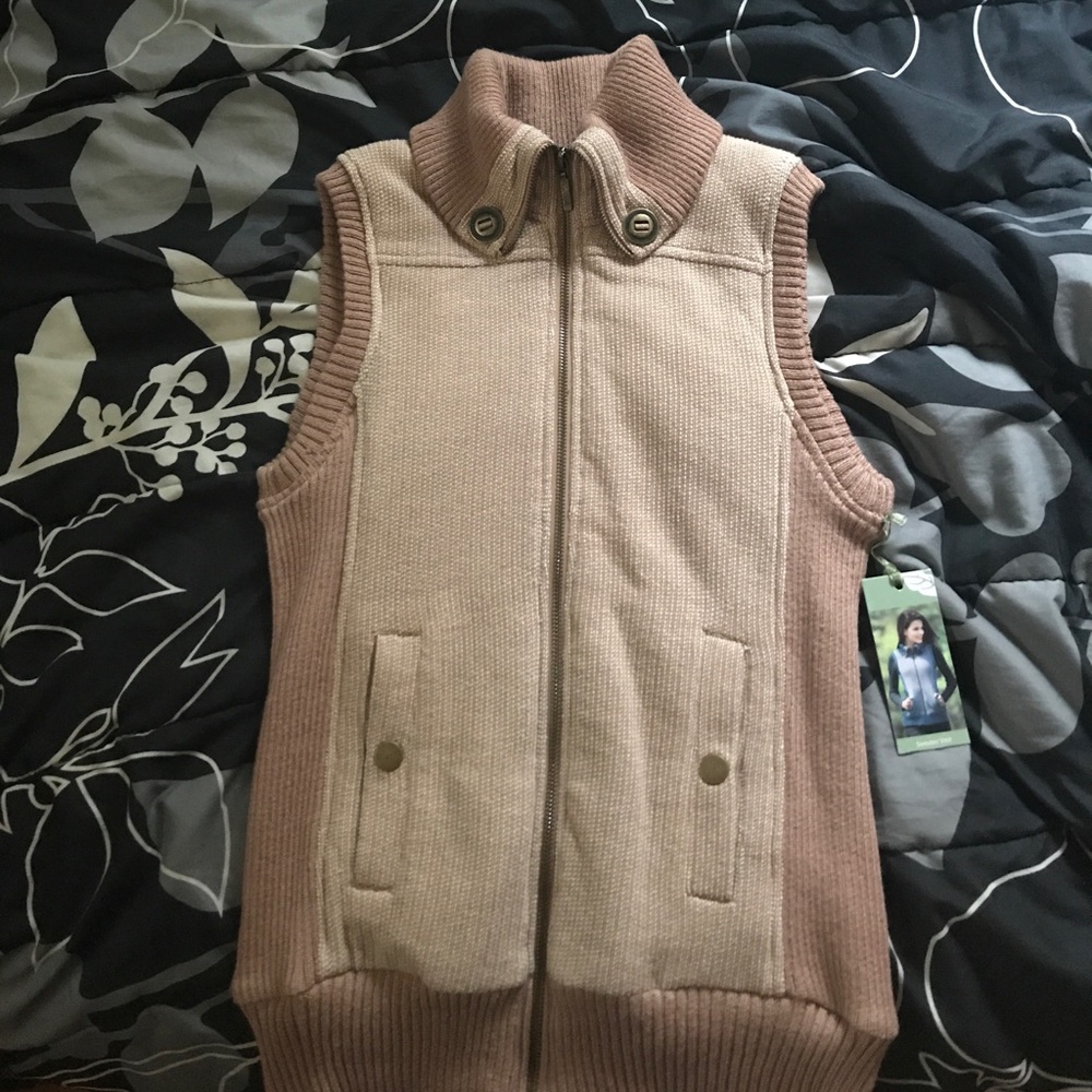 Tan and light brown Sweater Vest