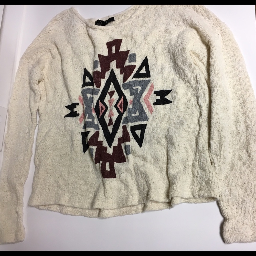 White tribal sweater