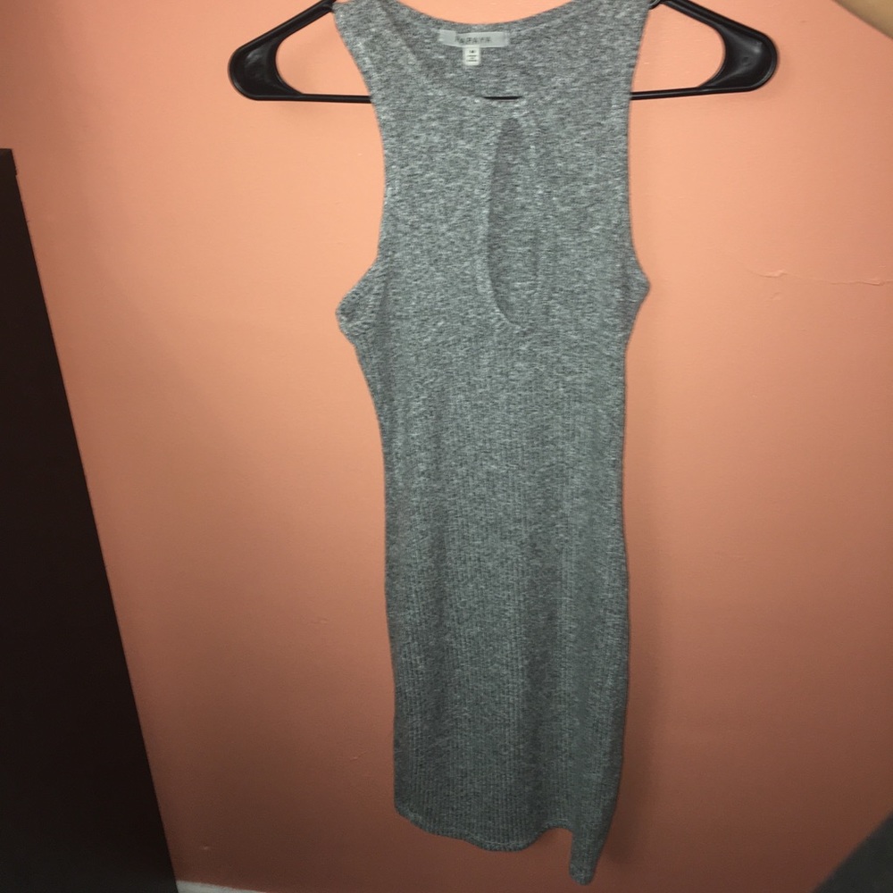 Grey midi ribbed dress