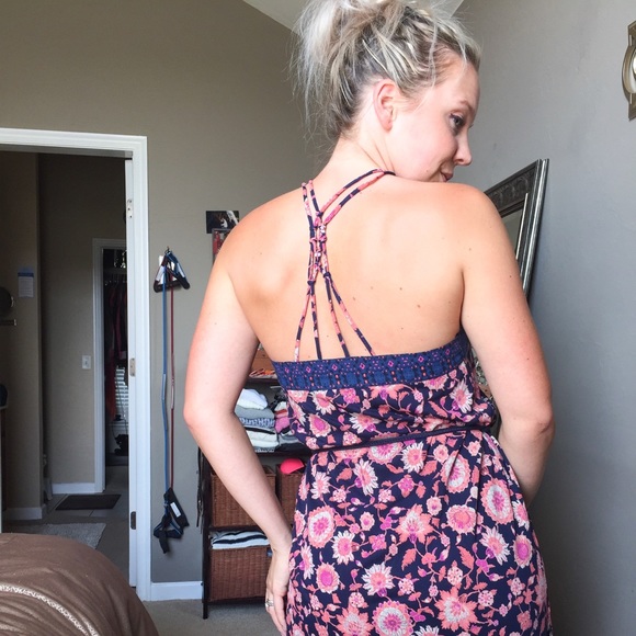 Lucky Jeans boho floral knit strappy back dress S - Picture 6 of 8