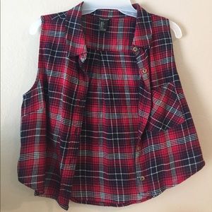 Flannel crop top