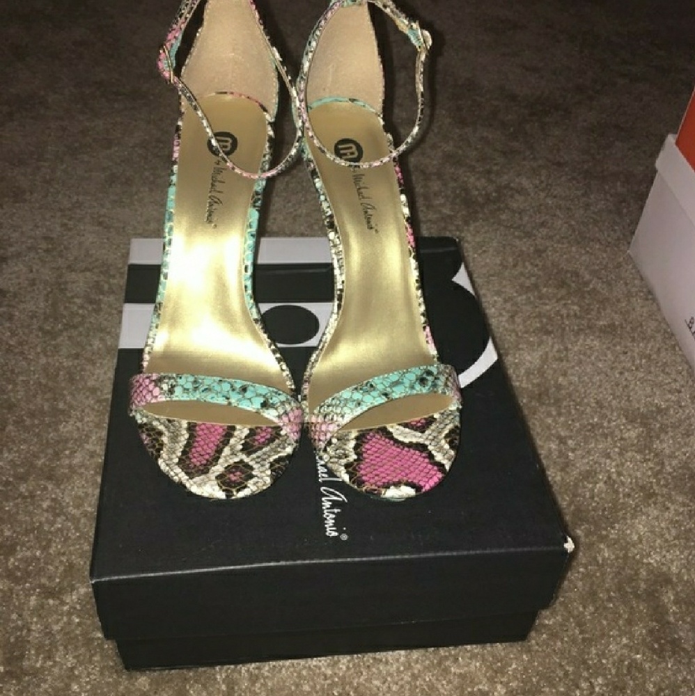Snakeskin stiletto heels