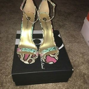 Snakeskin stiletto heels