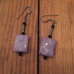 Purple stone earrings