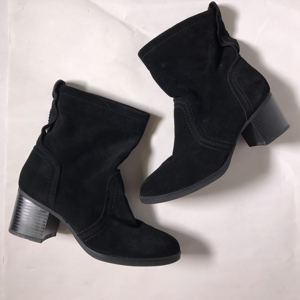 Black suede booties