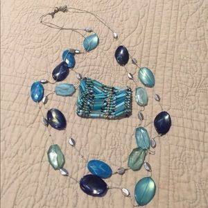 Blue bracelet and necklace