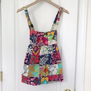 J crew patchwork madras tank cotton size 2 vintage