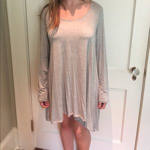 Grey Long Sleeve T-Shirt Dress