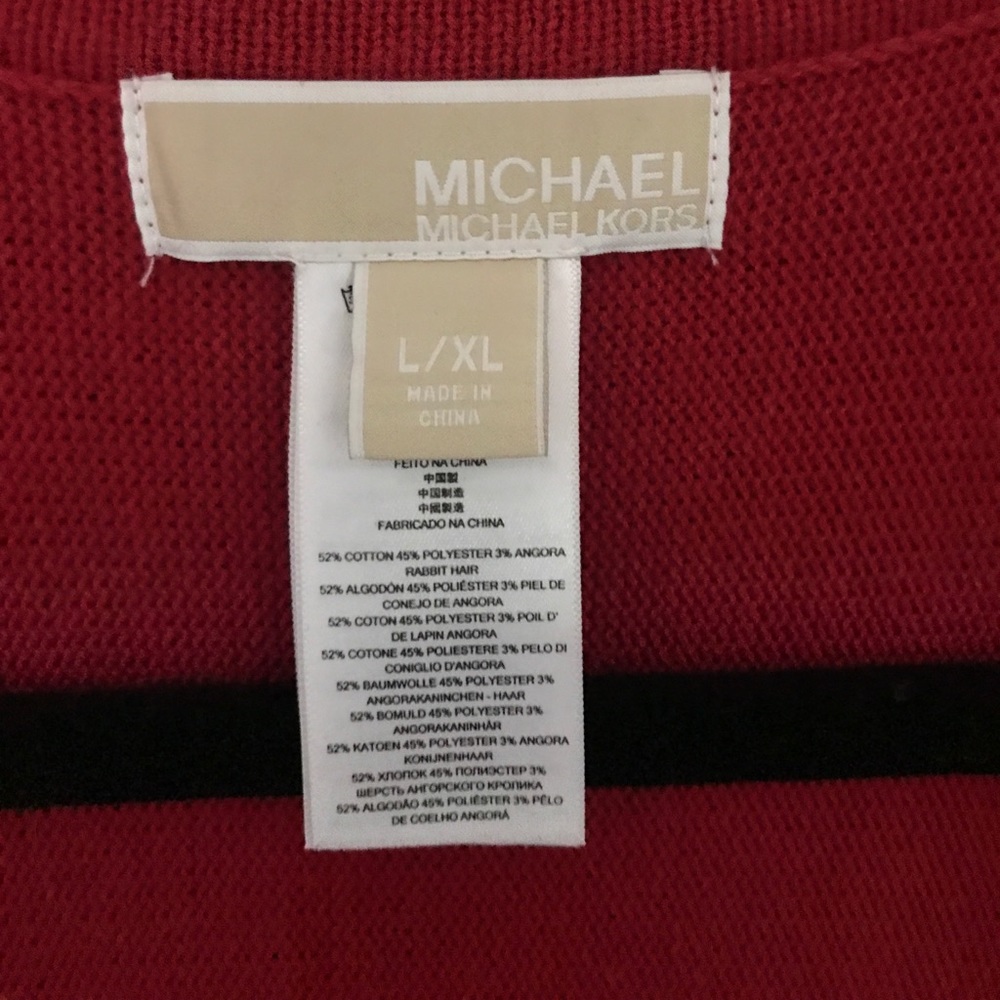 Michael Michael Kors  red and black poncho - Picture 2 of 4