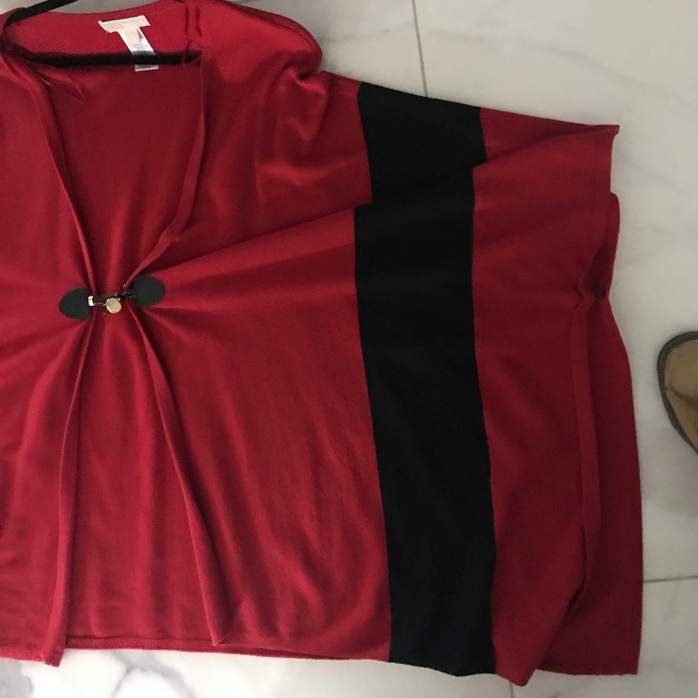 Michael Michael Kors  red and black poncho - Picture 4 of 4
