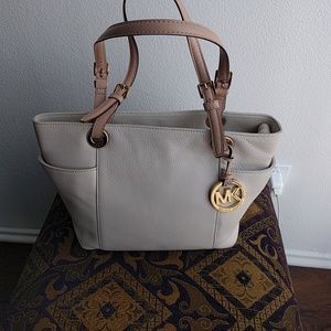 Michael Kors Ivory and Tan Tote