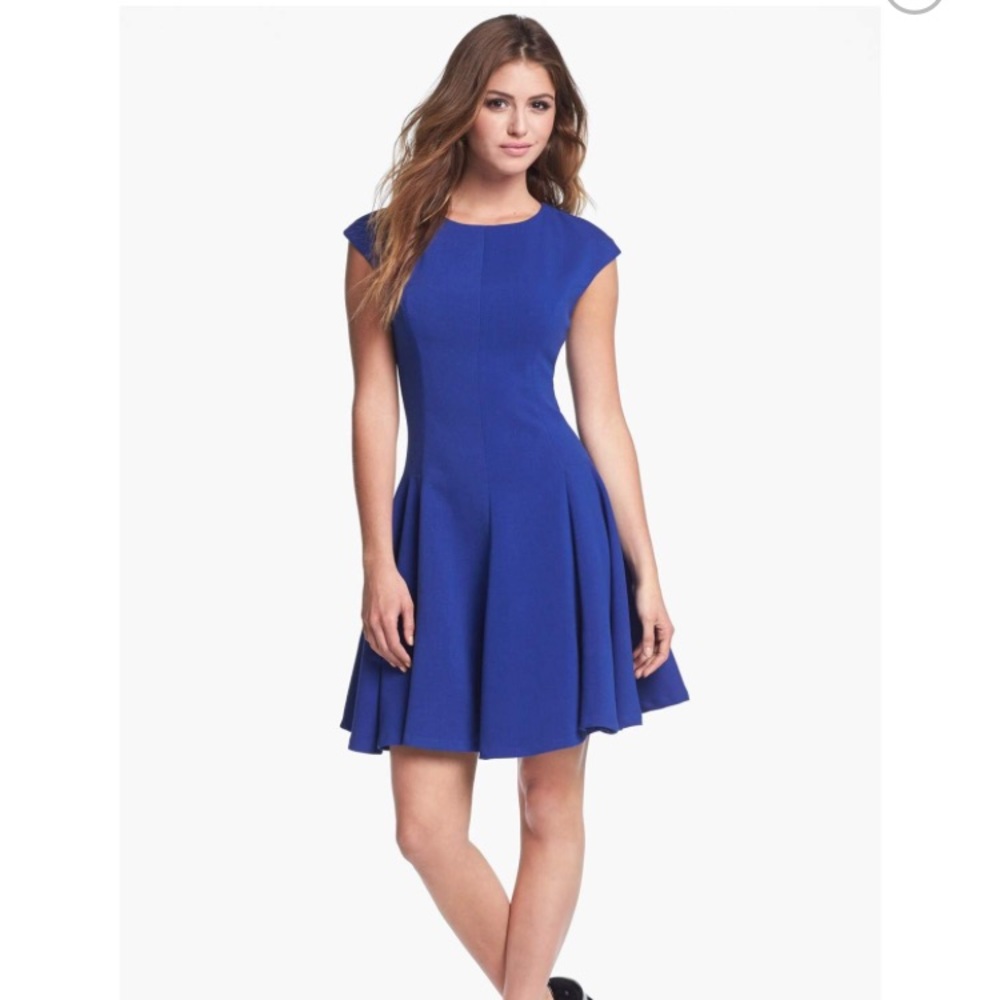 Blue Eliza J Cap Sleeve Dress