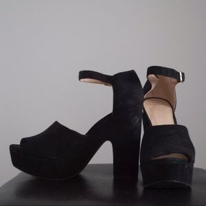 Zara Black Strap Platform Heels