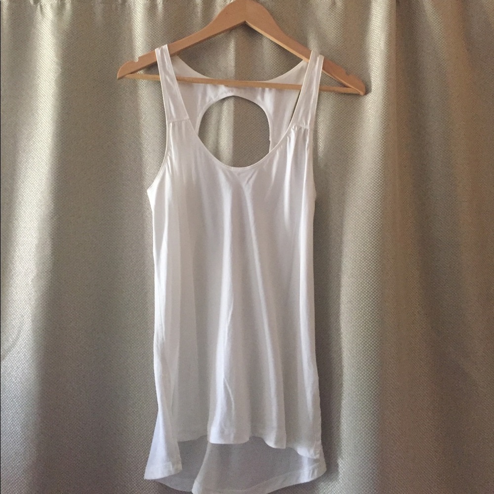 Lululemon white Tencel Silk open back tank size 4