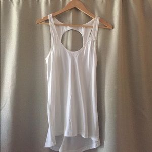 Lululemon white Tencel Silk open back tank size 4
