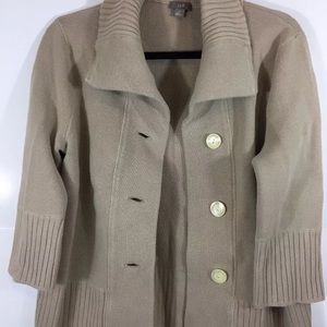 Jjill chunky sweater with buttons Tan heavyweight