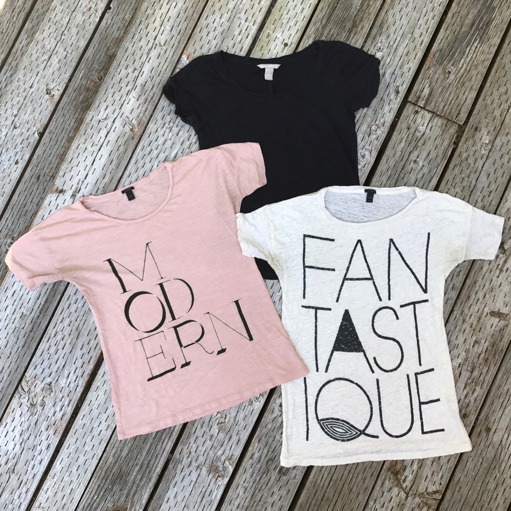 J. Crew and Banana Republic tee shirt trio
