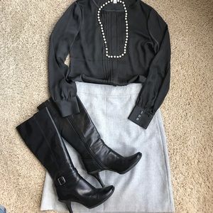 NWT Banana Republic lined gray wool skirt. Sz 8