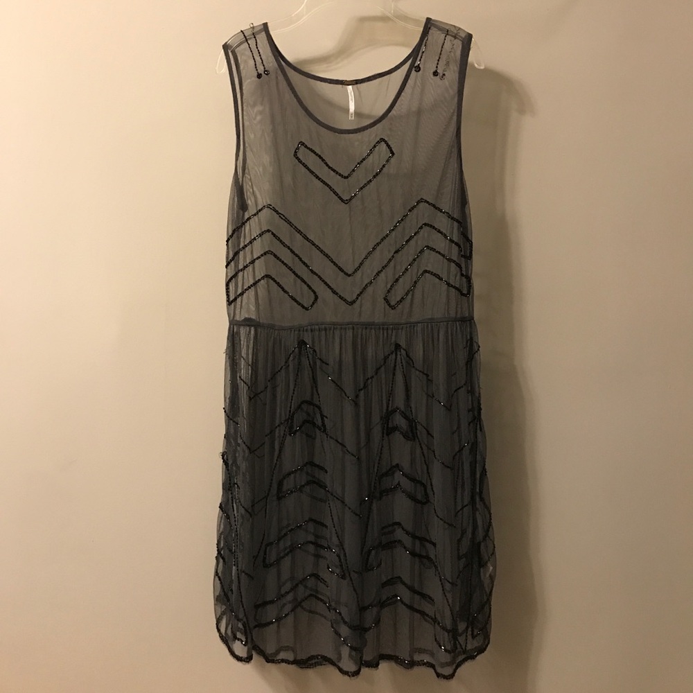 Free People Sheer Beaded Tunic